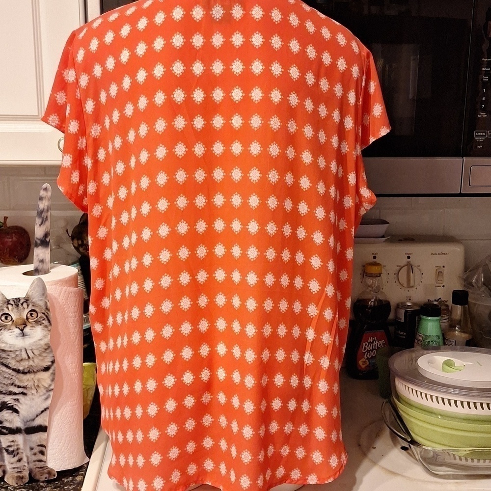 Womens Liz Claiborne casual cap sleeve plus size blouse XXL. EUC - Picture 2 of 3
